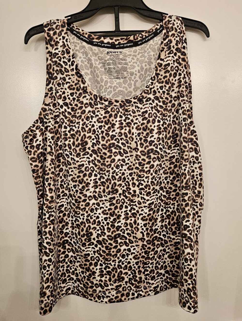 Joyspun Womens Leopard Pajama Shorty Set L NWT Tank Top Shorts Sleepwear Lounge
